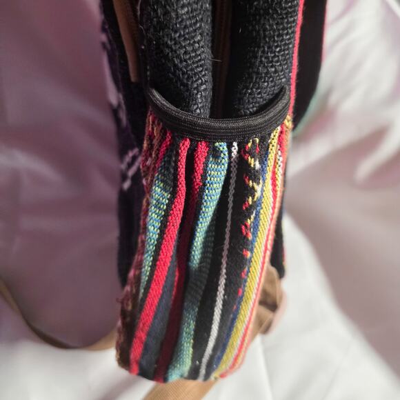 Pure Hemp Artisan Made Rustic Jack Skellington woven daypack - Picture 4 of 12